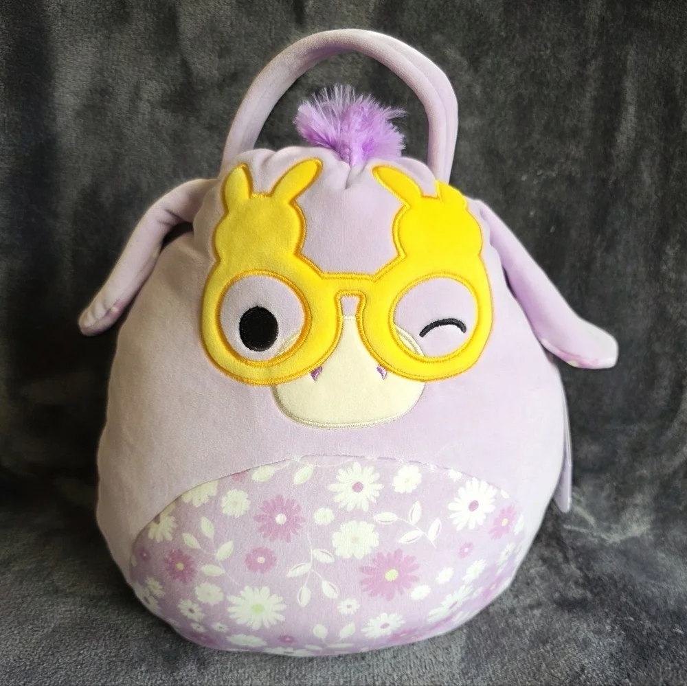 New 2025 Squishmallows Delzi the Donkey with Peeps glasses Plush Easter Basket